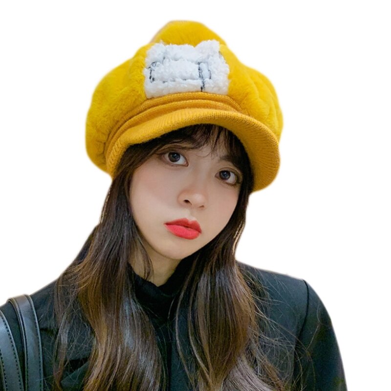 Trendy Beret Pompom Painter Hat Solid Color – Grandado