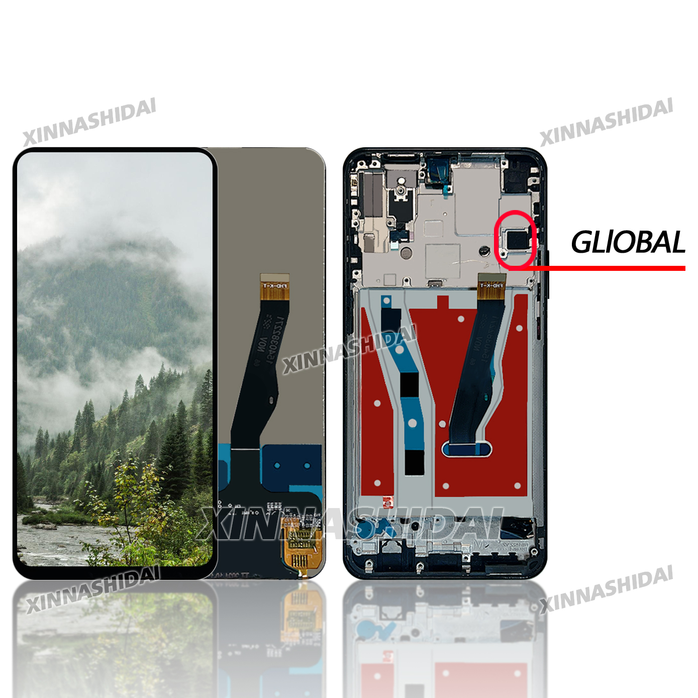 Schermo testato per Huawei Honor 9X Schermo LCD tocco schermo Digitizer assemblaggio Sostituzione schermo TFT con cornice