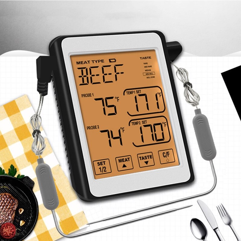 Dual Probe Digital Meat Thermometer for Kitchen Oven with Commercial-Grade Probe T8WE