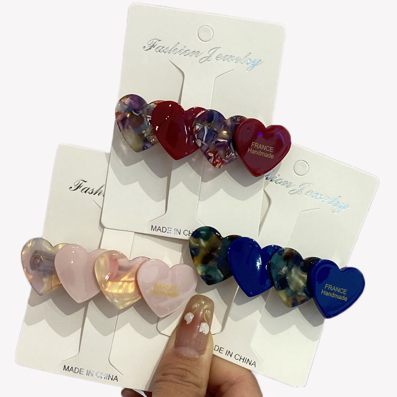 Pinzas para el pelo con forma de corazón de acetato de Corea para mujer Rosas pasador de pelo para mujer clip estrella horquillas pelo mujer decorativas leopardo pasadores de pelo para mujer broche para cabello