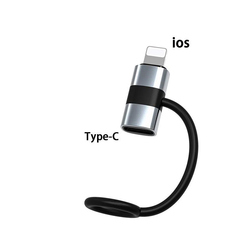 NNBILI PD30W Adapter USB typu C do ios dla iOS Konwerter męski na żeński typu C dla iPhone 14 13 12 11 Macbook Szybkie złącze: Black