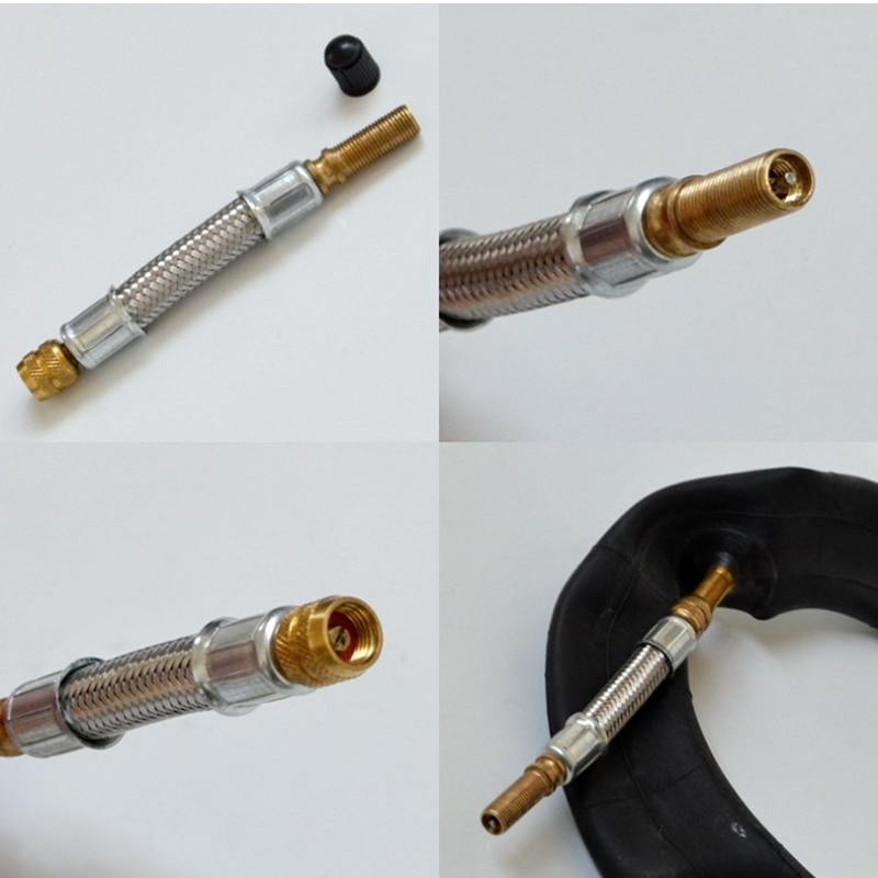 150 Mm Gevlochten Flexibele Slang Ventiel Opblaasbare Rubber Slang Staaldraad Auto Wielen Tyre Klepstelen Extensions Buis Adapter