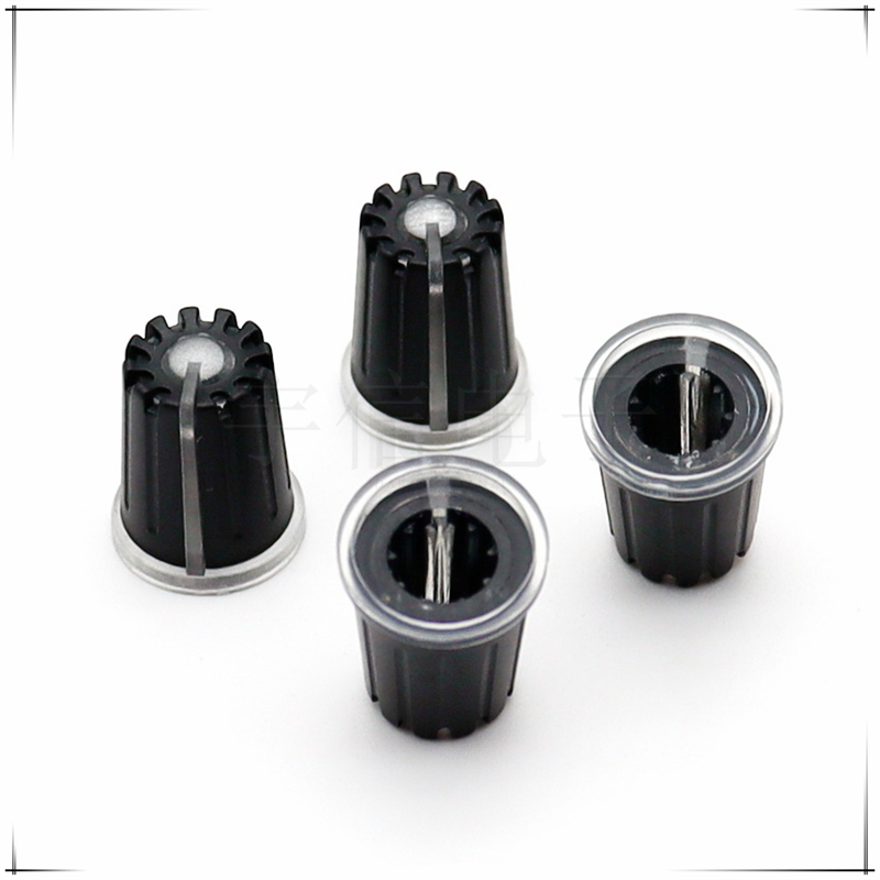5 Stuks 13.5 × 17Mm Doorzichtige Plastic Knopdop Bloem As 6Mm Potentiometer Lichtgeleider Schakelaar Cap Eindversterker Audio Knop Dop