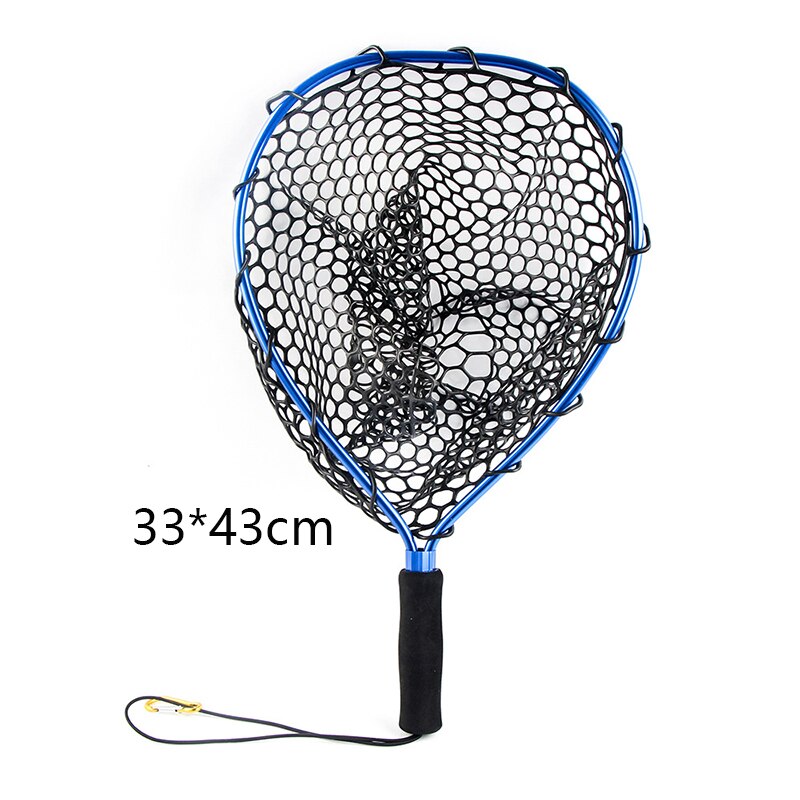 Aluminium Alloy Fly Fishing Net Brail Small Rubber Mesh Magnetic Clip Lanyard Fly Fishing Net: YELLOW