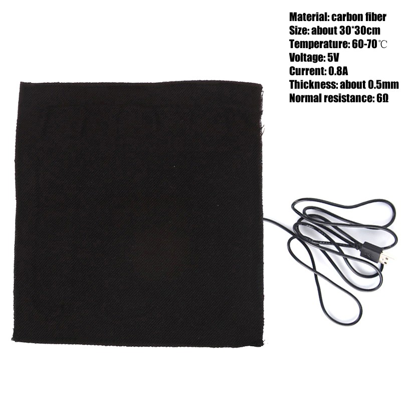 1 Set USB Electric Heated Jacket Heating Pad Outdoor Themal Warm Winter Heating Vest Pads For DIY Heated Clothing 5sheet ED: GRAY