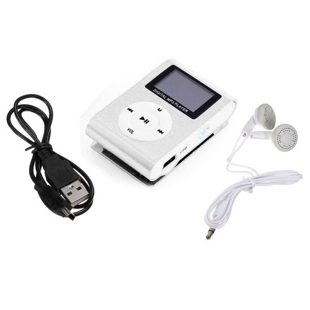 Omeshin Draagbare Mini Usb Clip Lcd-scherm MP3 Speler Met Oortelefoon, datakabel Ondersteuning 32Gb Micro Sd Tf Card