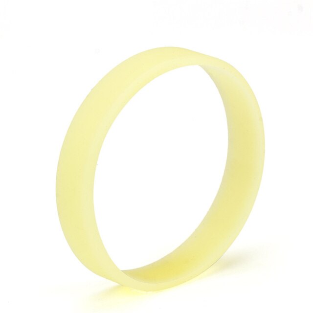 50pcs Glow in the Dark Power Silicone Bracelets Luminous Hologram Rubber wristband Men Women Teens Friendship Bangle: light yellow / teen 180x12x2 mm