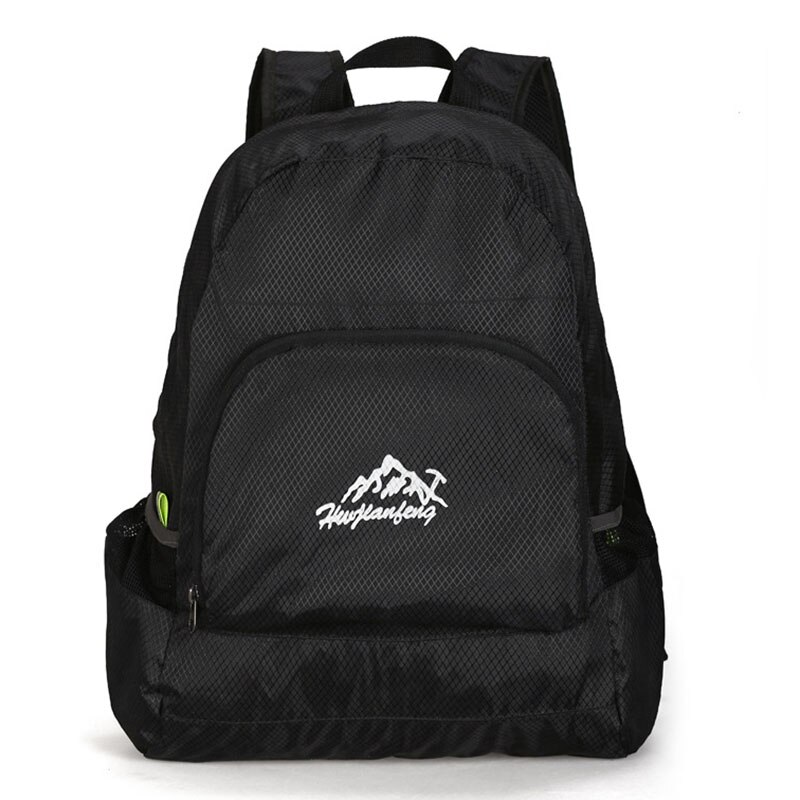 20L Outdoor Foldable Backpack Ultralight Waterproof Folding Lightweight Packable Bag Handy Travel Daypack Nano Bag: Black Color