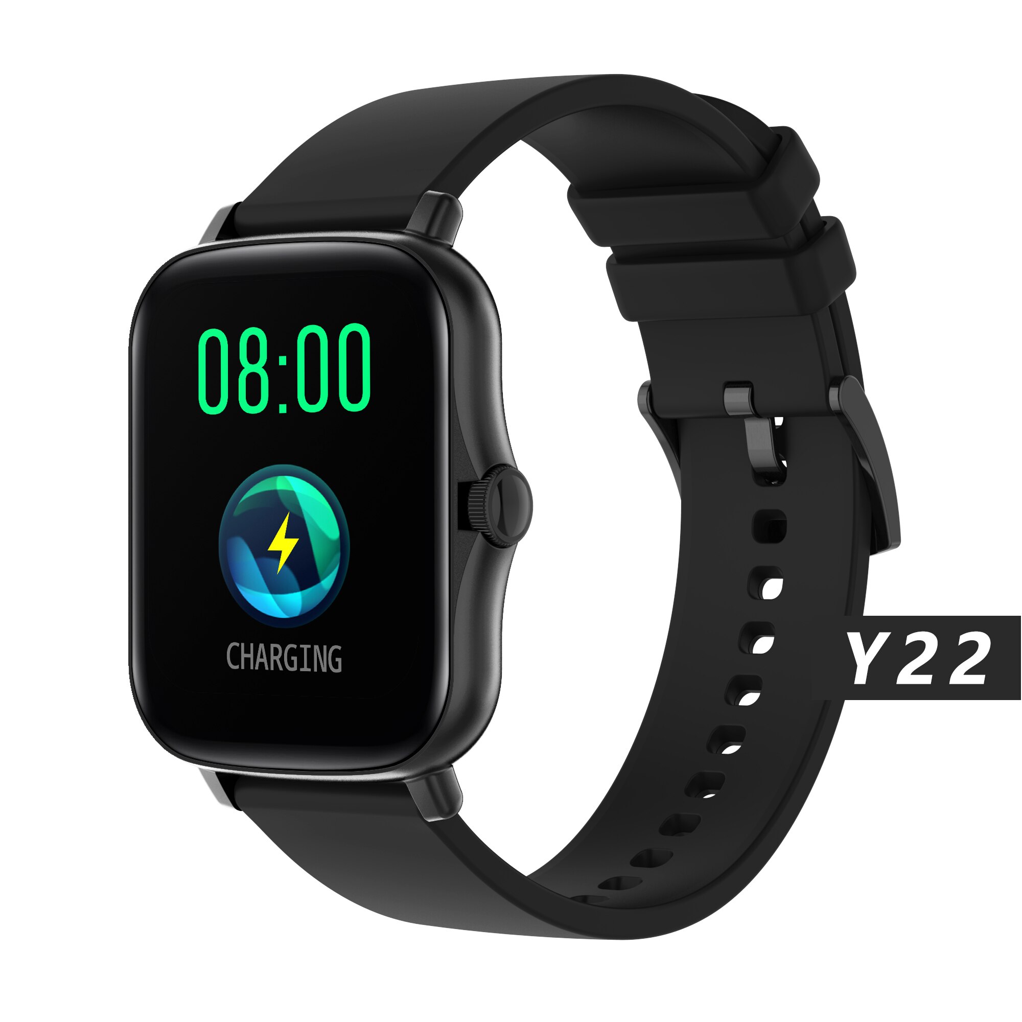 Y22 Smart Watch 1.72 Inch IPS 320*385 45 Days Long Standby Heart Rate Blood Pressure Monitoring Smart Wristband Multi-sport Mode: black
