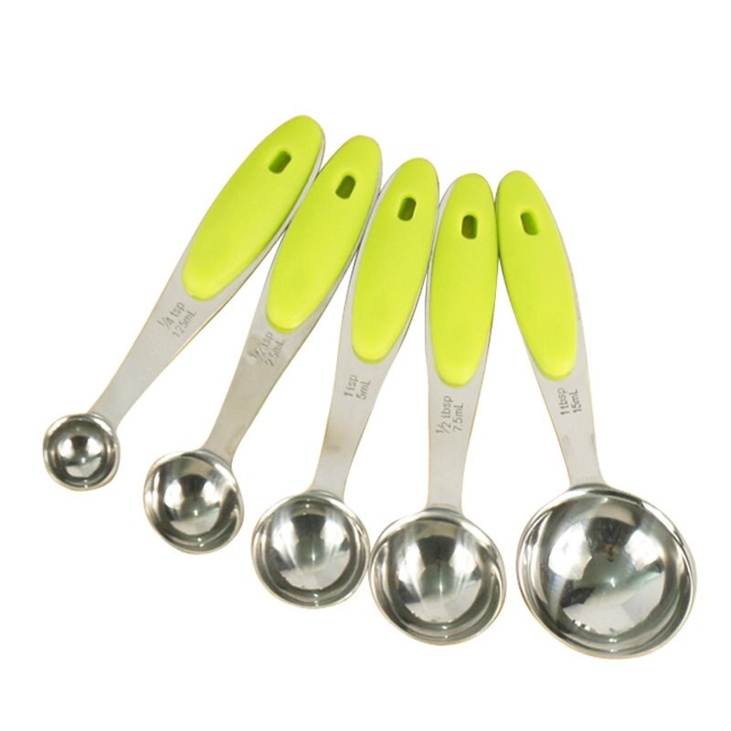 Set of 10pcs Stainless Steel Measuring Cups And Measuring Spoon Scoop Silicone Handle Kitchen Measuring Tool