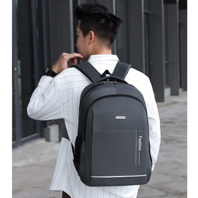 Men Backpack for Laptop 15.6 Inch Nylon Waterproof Black Large Capacity College Students High School Bag Pack Male
