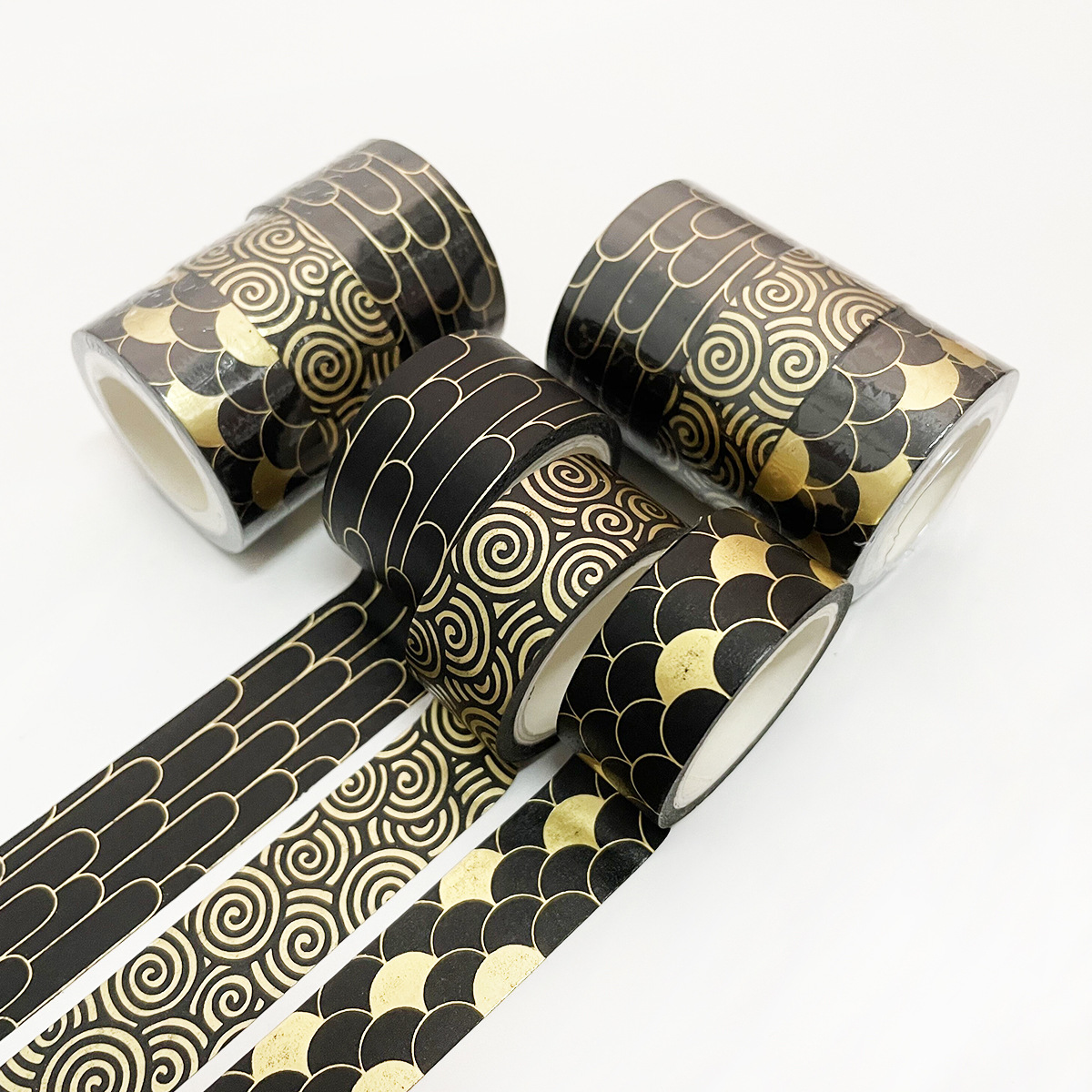 3 Rollen Washi Band einstellen Goldfolie Dekoratives Klebeband Kawaii 5 m Scrapbooking Washitape Aufkleber Tagebuch Briefpapier Maskierung klopfen: Licht Grau