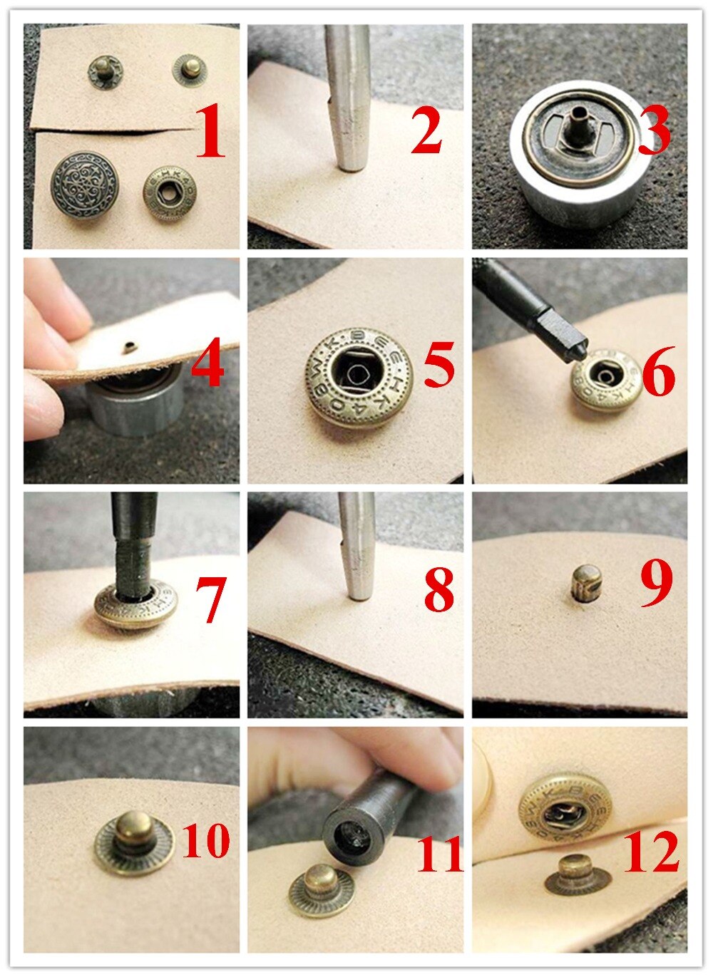100pcs 7mm/10mm/13mm/15mm/18mm/21mm Small ABS Plastic Snap Buttons Press Button Stud Sewing Accessory (Color : White, Size : 10mm