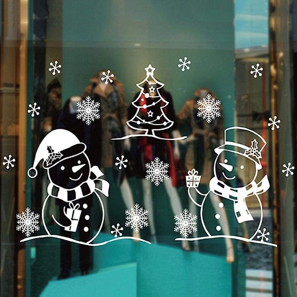 Brand Christmas Window Stickers Static Electricity White Sticker For Home Showcase Decor Removable: XD03