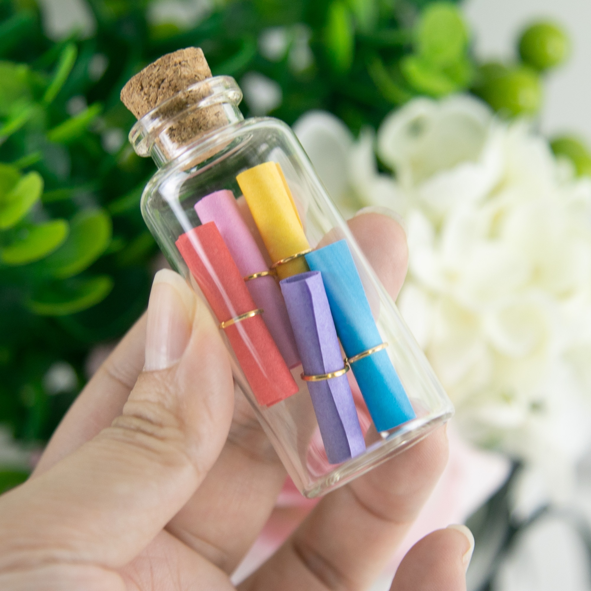 Mini Botellas De Cristal Verde Vintage Con Corchos Formas | Envío Gratis