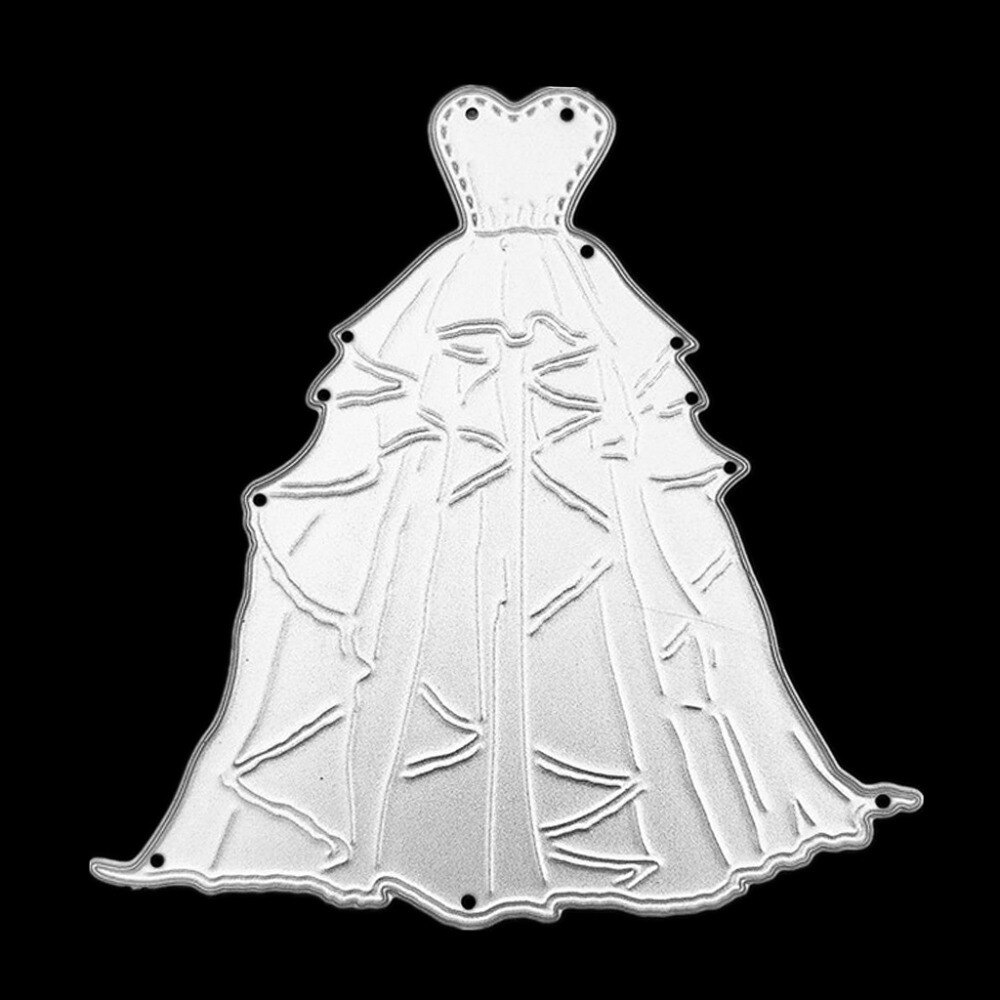 Kolstål hjärta bröllopsklänning skär stans prägling stencil mall form gör det själv papper konst hantverk scrapbook bokmärke kort dekor