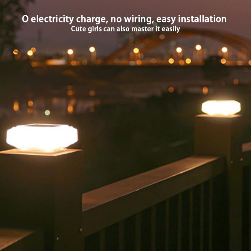 Utendørslampe hageport med stor kapasitet, batteri, firkantet stolpe, vanntett utendørsbelysning, hagelys, enkel og lett å installere
