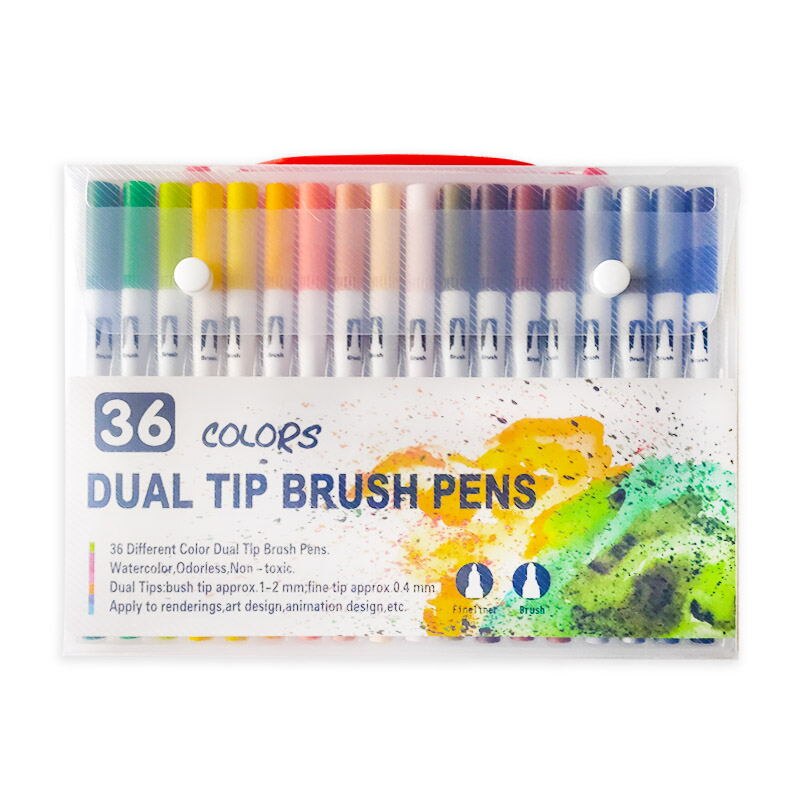 120 Kleuren Box Art Markers Fine Liner Dual Tip Borstel Pennen Set Tekening Schilderij Aquarel Pen Schoolbenodigdheden: 36 Colors White