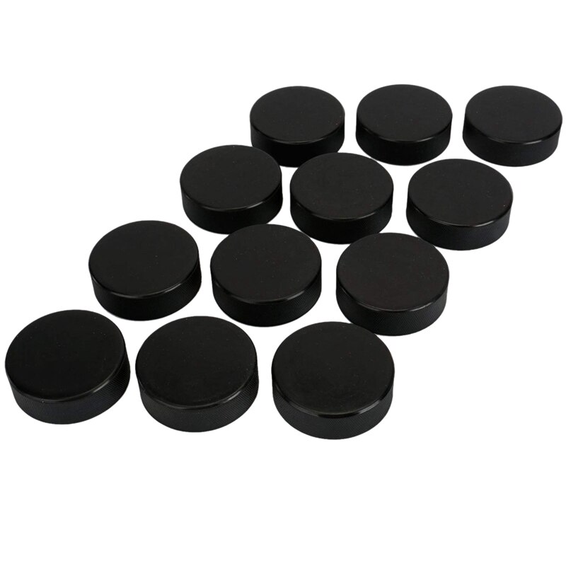 12 Pack Ice Hockey Pucks Winter Sporting Official Size Game Practice Bulk Sports Puck: Default Title
