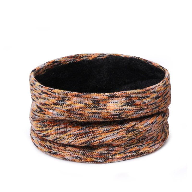 Winter Hat Scarf Gloves Set Solid Color Women Men Beanie Hats Warm Outdoor Knit Windproof Hat Hedging Cap With Lining Hats Bonet: Scarf A