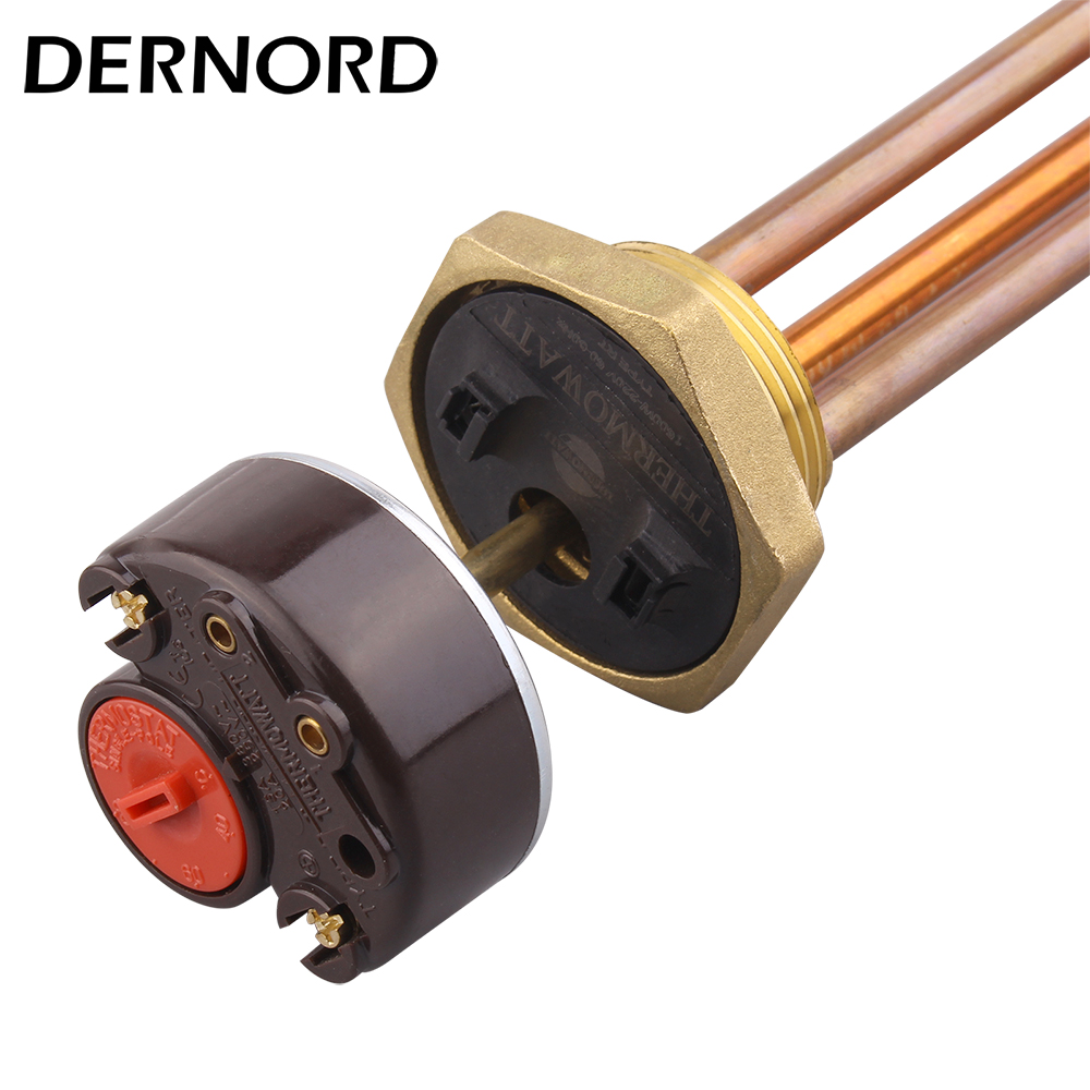 Calentador de agua eléctrico con elemento calefactor de inmersión de 220V con control de temperatura calentador Tubular de rosca DN32 resistencia de cobre