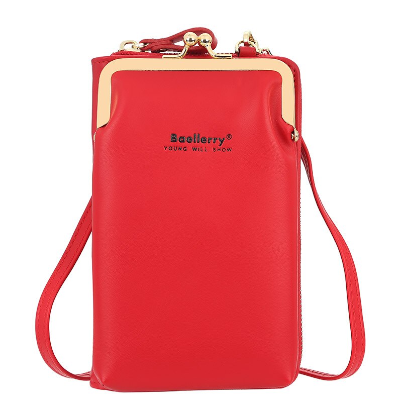 Baellerry Vrouwen Schoudertassen Multicolor Mobiele Telefoon Tassen Voor Vrouwen Effen Kleur Vrouwelijke Crossbody Tas Bolsa Messenger Handtas: red