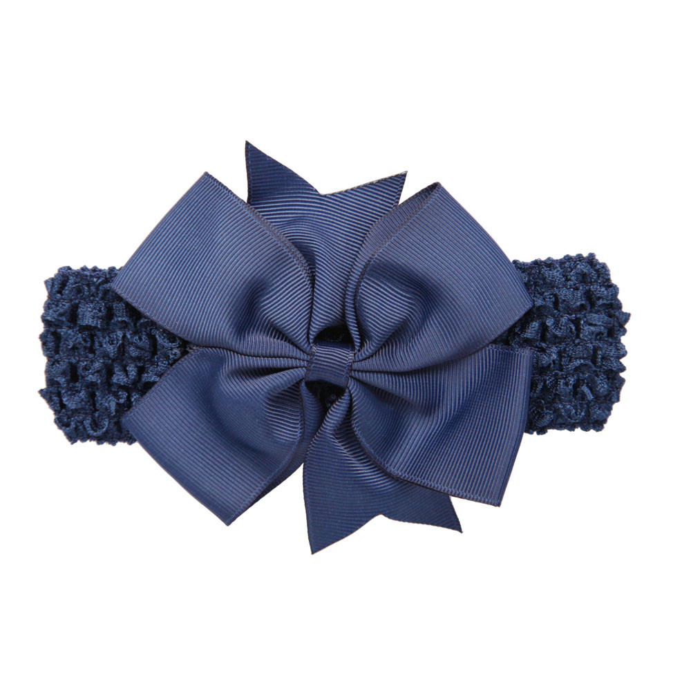 Baby Girl Bows Wave Headbands Big Bowknot Hair Accessories Cotton Wide Head Turban Infant Newborn Headbands Solid Headwraps
