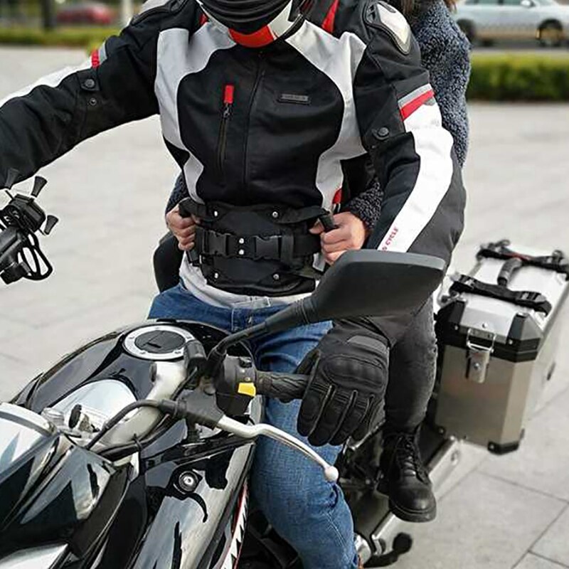 2 stk. motorcykel passagerbælter til cykel cykel bagsæde greb omkreds justerbart universelt sikkerheds træk håndtag