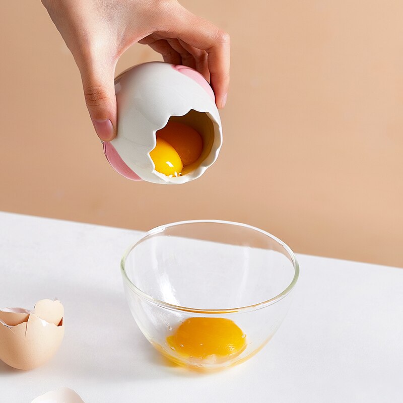 Keramisk äggseparator söt chick äggdelare äggvit äggula separator flytande filter bakverktyg kök leverans