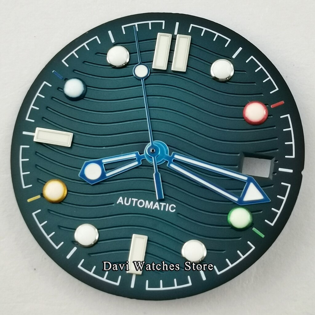 31Mm Steriele Blue Wijzerplaat + Horloge Handen Fit NH35 NH36 Beweging Horloge Onderdelen: A2