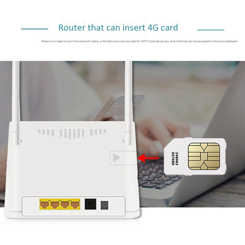 4G Router All Netcom Portable 4G Wireless Router 4G to Wifi Signal 300Mbps for Home, Enterprise, Commercial(EU Plug)