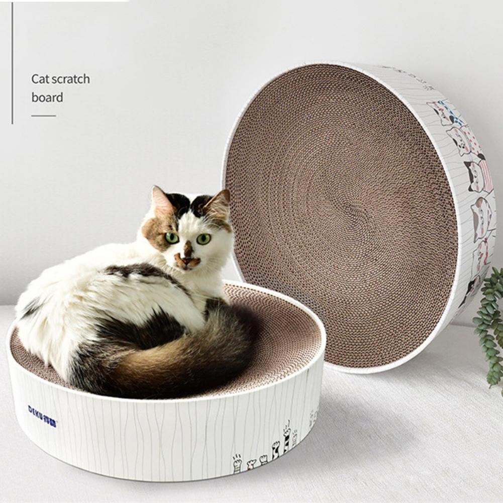 Corrugated Paper Cat Scratch Pad Cat Round Scratch Pad Round Scratcher Scratching Cardboard for Kittens Medium Cats