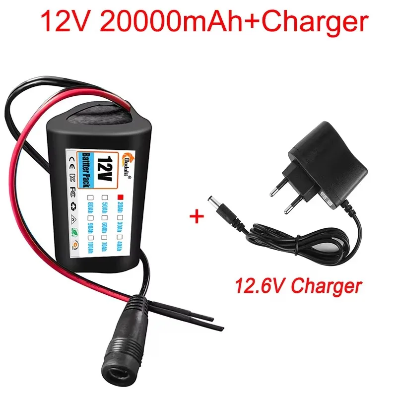 12V 18650 Battery Pack 2000mah 3S1P Li-ion Rechargeable Batteries with BMS Lithium Cells Protection Board +12.6V Charger: green