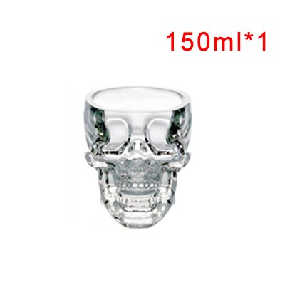 Crystal Glass Skull Head Shot Transparent Champagne Cocktails Beer Coffee Wine Bottle Cups Set Drinking Containers Tequila Cup: 1xcup 150ml