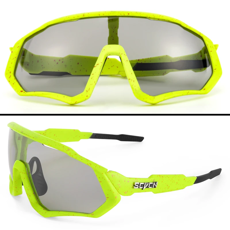 Scvcn Photochromic Glasses Cycling Sunglasses UV400 Women Sports Running Eyewear for Men Cycl Road Mountain Bike Bicycle Goggles: Blue