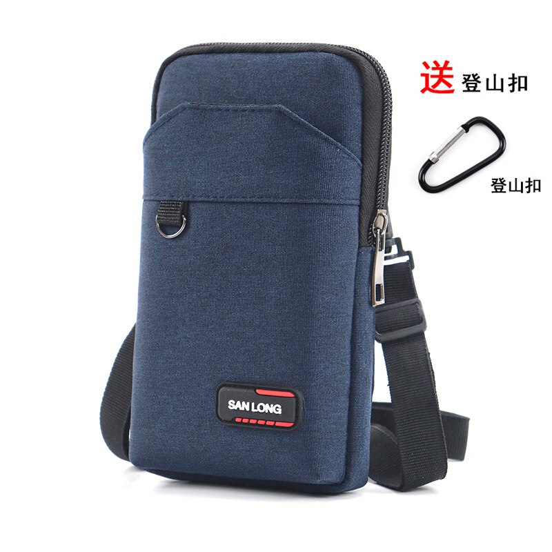 Multi-Functionele Mini Mobiele Telefoon Zakje Mannen Bouwplaats Werk Riem Taille Tas Grote Capaciteit Kleine schoudertas: Dark Blue