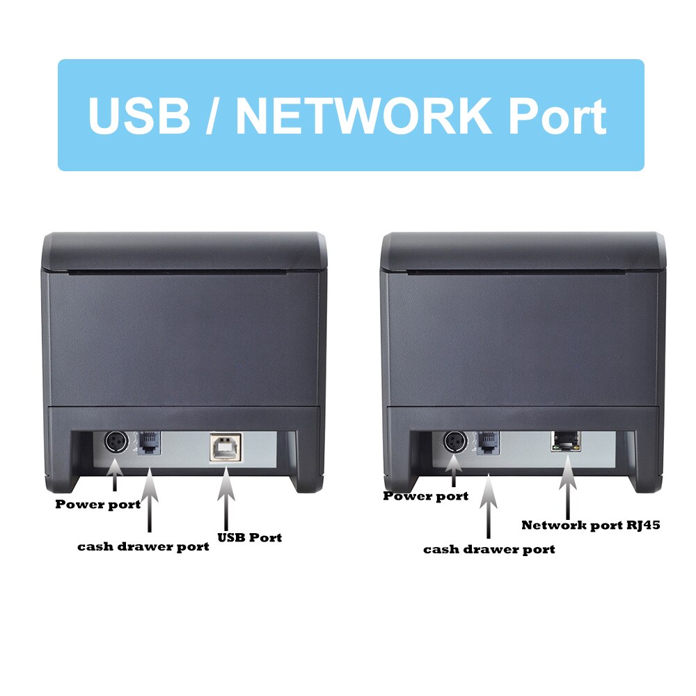 Bluetooth GZ Weiou 80mm Thermal Receipt Printers POS Printer With Auto Cutter For Kitchen USB/Ethernet Port Shop Restaurant