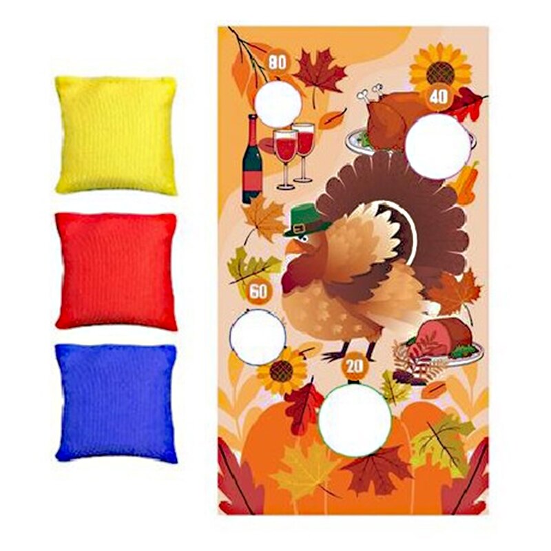 Thanksgiving-dekorations-wurf- und fangspiel mit flaggen, spielzeug-gartenspiel für die ganze familie, spielset 87hd: Wein