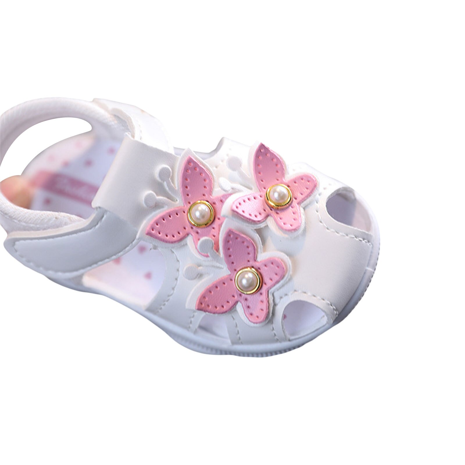 Baby Meisjes Gesloten Teen Sandalen 3D Vlinder Prinses Platte Schoenen Non-Slip Baby Eerste Wandelaars