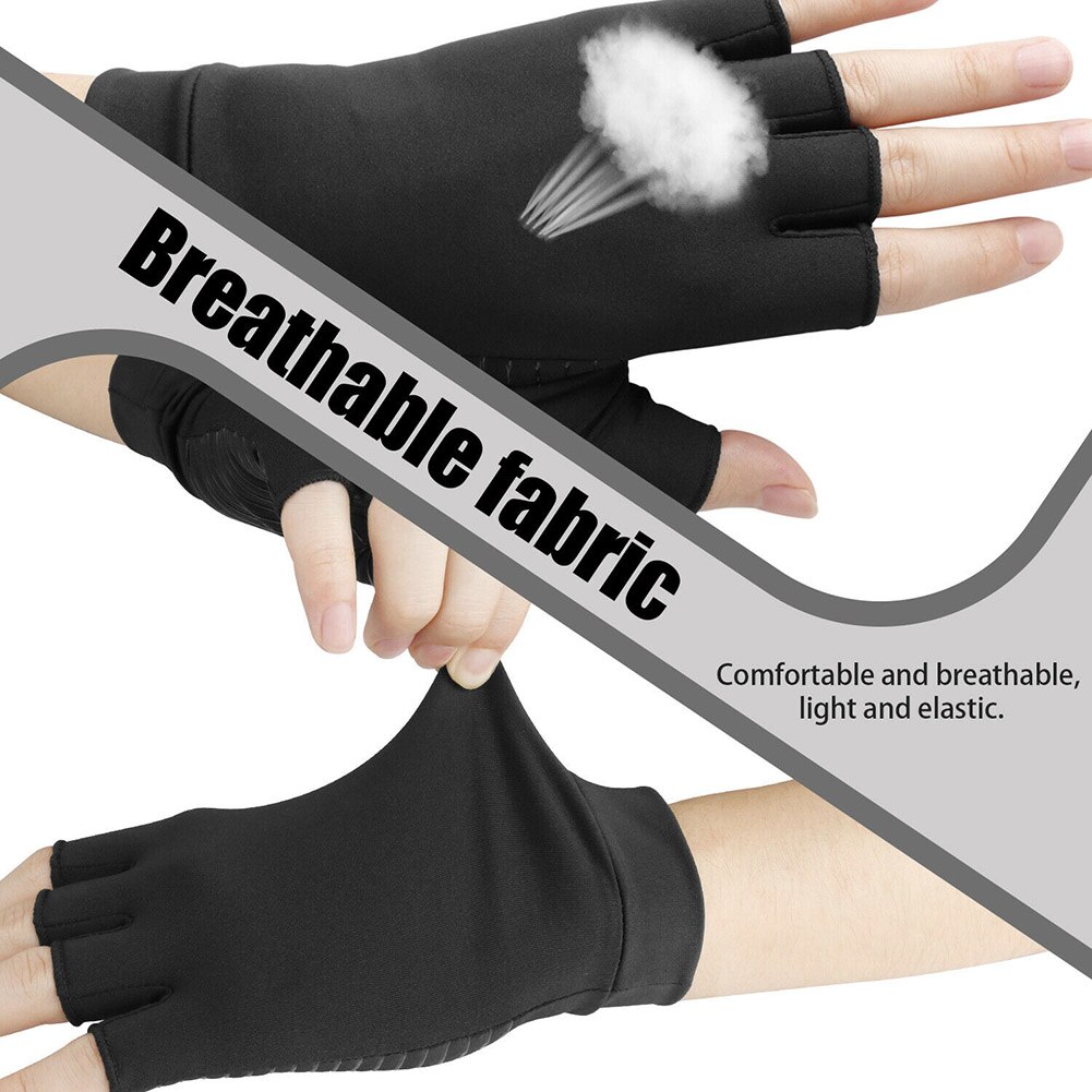 Kobberfiberkompression arthritis handsker smertelindring håndledsstøtte bøjle dc120