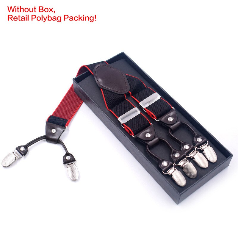 Vintage Bretels Voor Mannen Heavy Duty Big Tall 3.5*120Cm Breed Y Terug 6 Metalen Clips Verstelbare Elastische broek Bretels Riem Riem: Style H