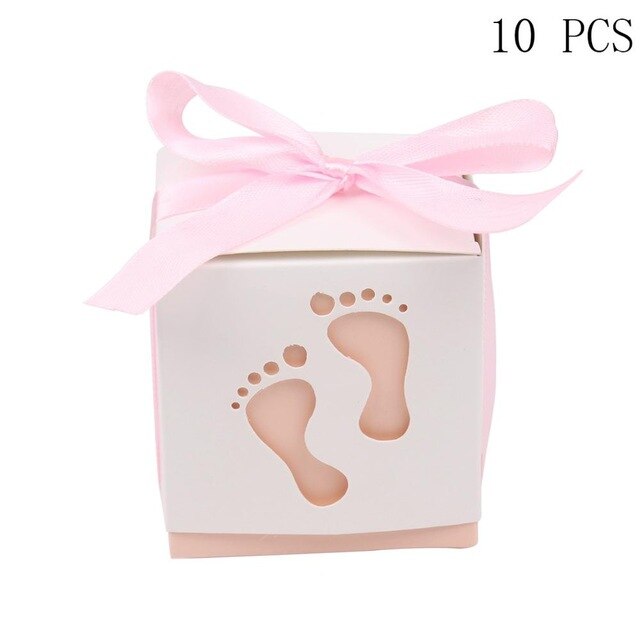 Fengrise 10 st pappersgodislåda barnlådor baby shower barnvagn formad låda födelsedagsfest dekoration pojke flicka bröllopsfavoriter: Rosa låda 10 st
