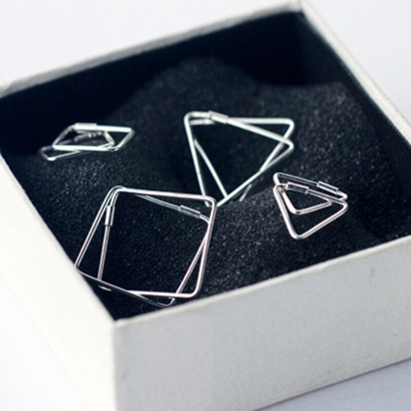 Trendy geometriske trekant runde firkantede øreringe til kvinder 925 øreringe i sterlingsølv enkle smykker