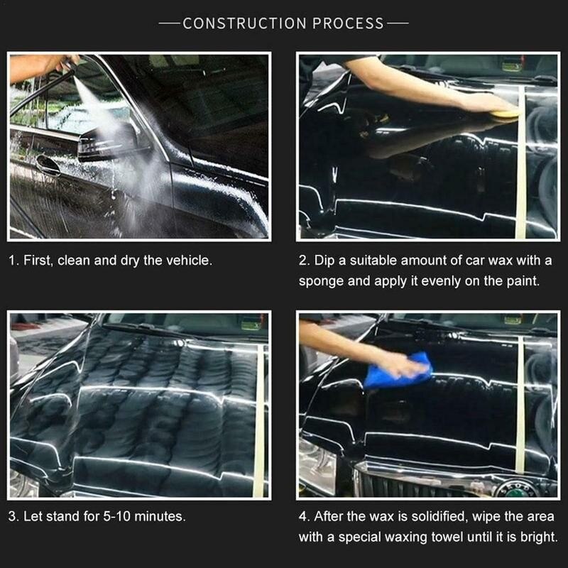 Auto Wax Crystal Plating Set Hard Glossy Carnaubawas Paint Care Coating Kleine Kras Reparatie Onderhoud Met Spons Handdoek