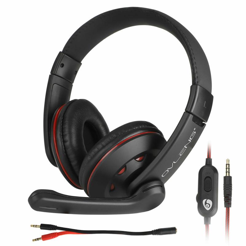 Gaming Microfoon Headset Stereo Over-Ear Hoofdtelefoon Stereo Geluid Voor PS4 Nintendo Switch Xbox One Pc Auriculares Oortelefoon: Red