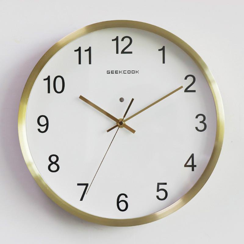 leuchtend Wanduhr Große Anzahl Hängen Uhren Ruhigen dunkel glühend Wanduhren Moderne LED Uhren Dekoration Für Wohnzimmer: Gold