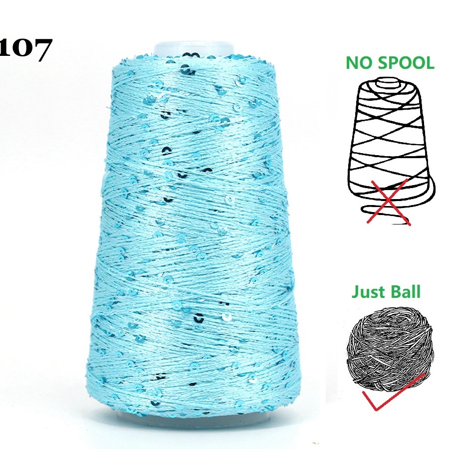 29 Color 50g/Ball /140M Sequins Cotton Yarn 6mm+3mm Special Glitter Match Thread DIY Accessories Rag Doll Knitting Lanas Crochet