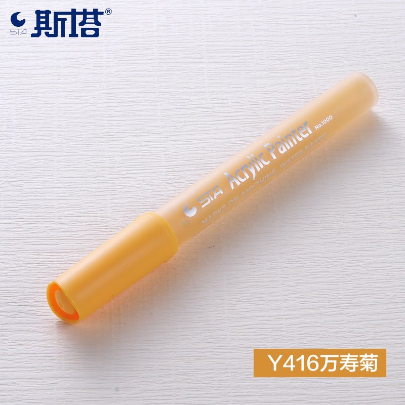 STA 1Pc 2mm Acrylic Paint Marker pen Detailed Marking Color Paint Pens for Ceramic Rock Glass Porcelain Mug Wood Fabric Canvas