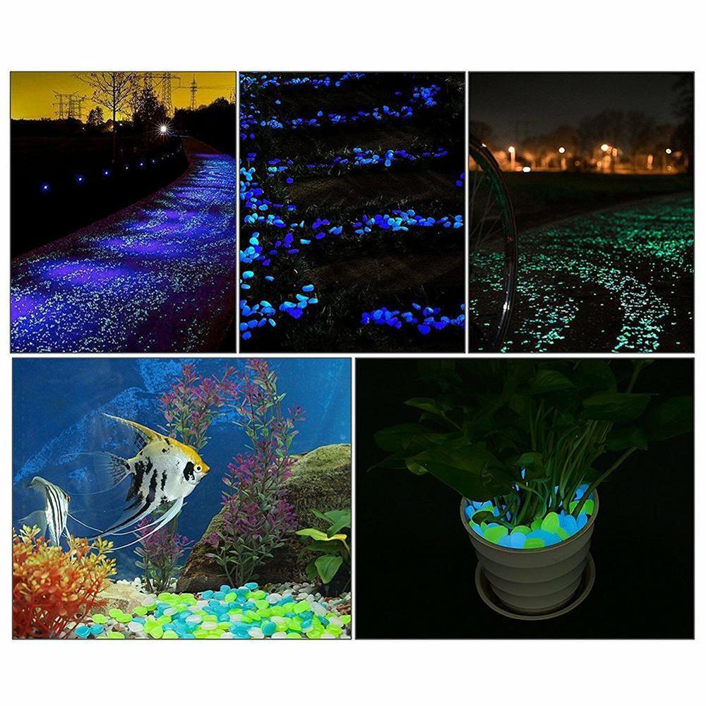 Wystrój ogrodu świecące kamienie świecą w ciemności ozdobne skały kamyki zbiornik dekoracja zewnętrzna żwirowa mieszanka kolorów akwarium