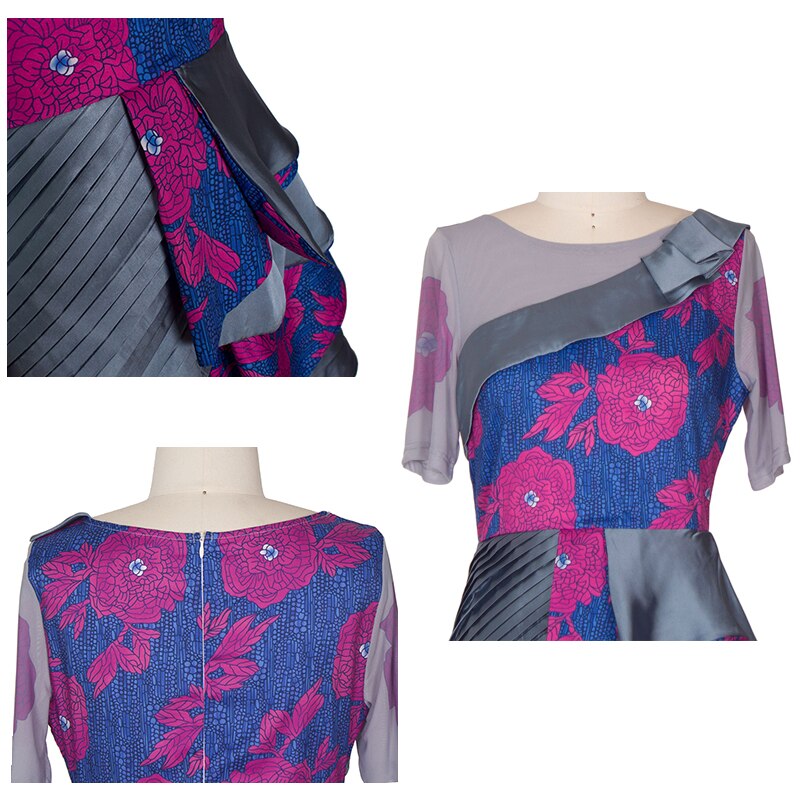 Sydafrikanske print kjole kvinder flæser flora robe africaine femme bodycon maxi havfrue kjole afrika tøj efterår vinter